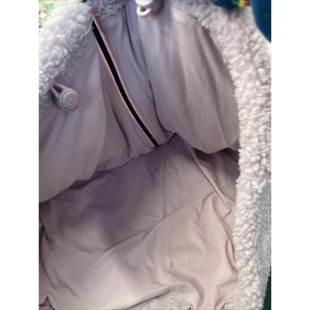Lululemon Jacket Women's 8 Fleece Sherpa Cinchable Waist Cropped Zip Up Pink H42 - Picture 3 of 6